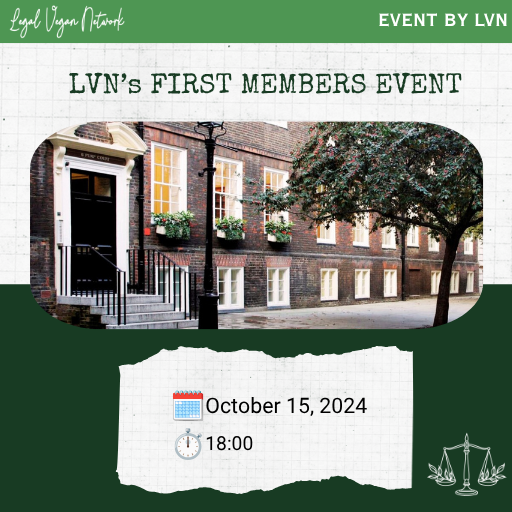 Poster for LVNs first ever members event, featuring Street view of 6 pumpt court with view of door, lamp post, and tree