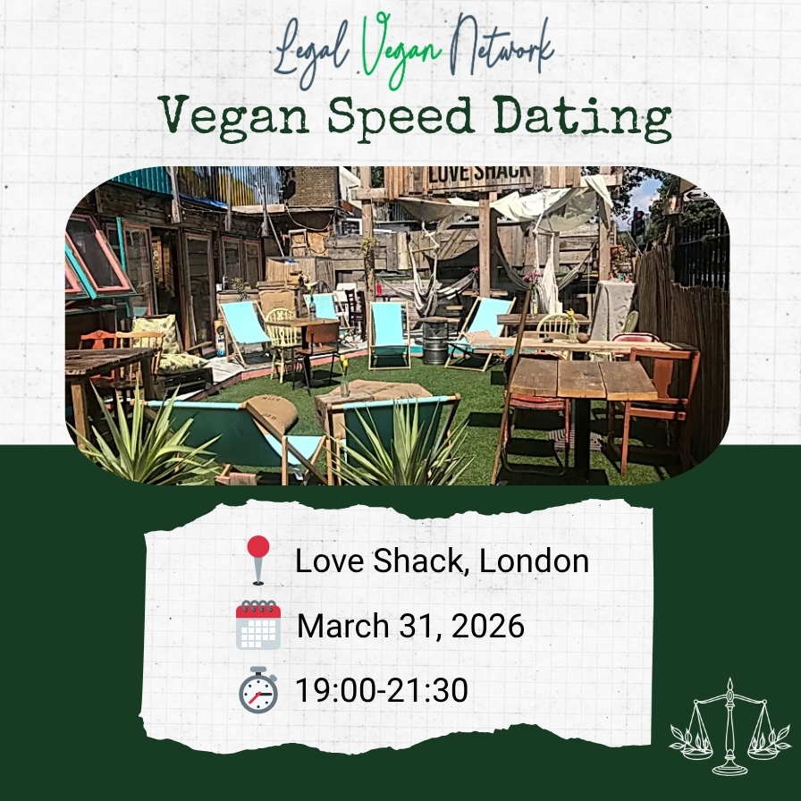 Poster for the Vegan Speed Dating event on March 21 2026