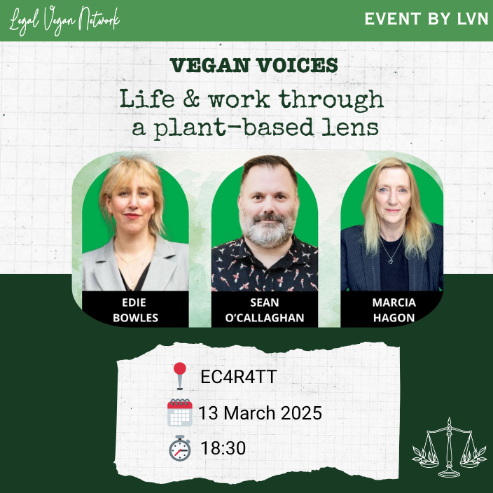 Poster for LVN event Vegan Voices March 2025
