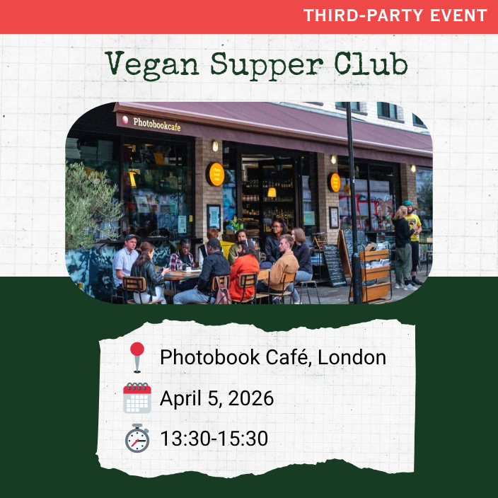 poster for Vegan supper club event hosted by LVN on April 05, 2026