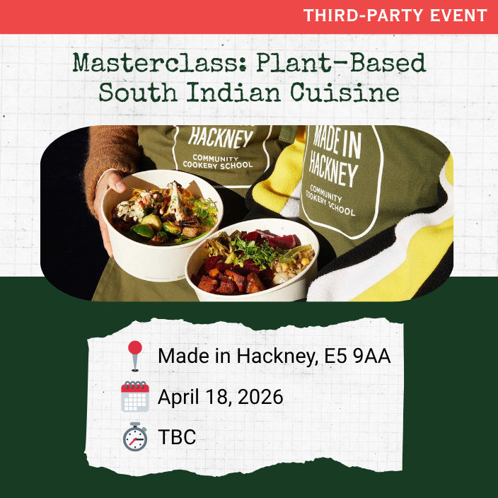 Poster for April 18 Masterclass at Made in Hackney London