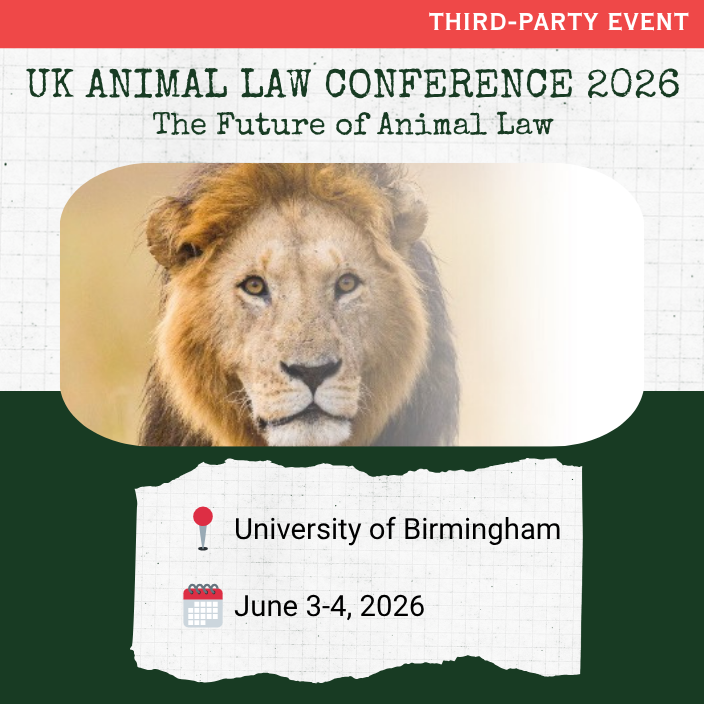 Poster for UK Animal Law, June 3-4 2026