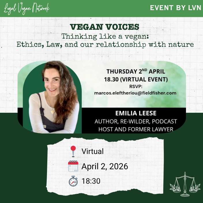LVN Event Vegan Voices poster happening on April 2 2026